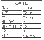 日本ATTONIC亞通力K-502H手動式立式負載支架 日本ATTONIC亞通力K-502H手動式立式負載支架